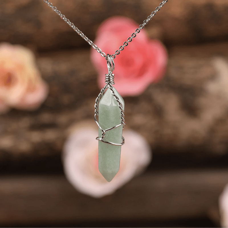 Collier Pointe en Pierre Aventurine | Lithothérapie Stéphanie