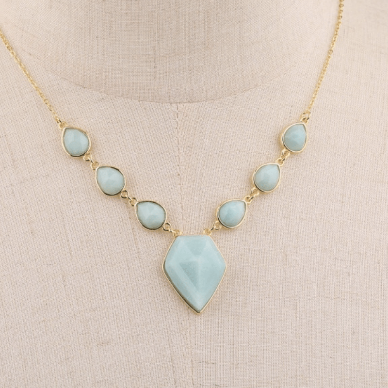 Collier Princesse en Pierre Naturelle Amazonite | Lithothérapie Stéphanie