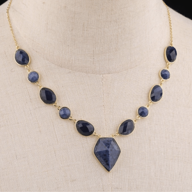 Collier Princesse en Pierre Naturelle Sodalite | Lithothérapie Stéphanie