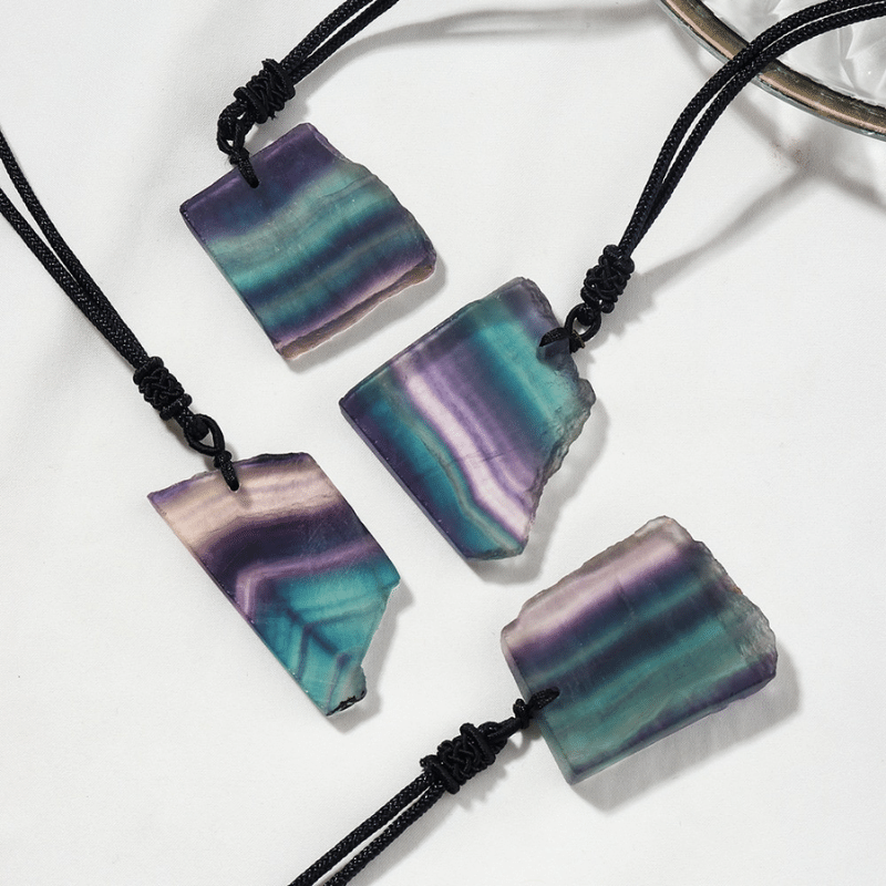 Collier Tranche de Fluorine | Lithothérapie Stéphanie