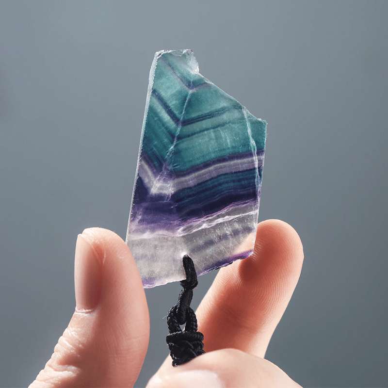 Collier Tranche Fluorite | Lithothérapie Stéphanie