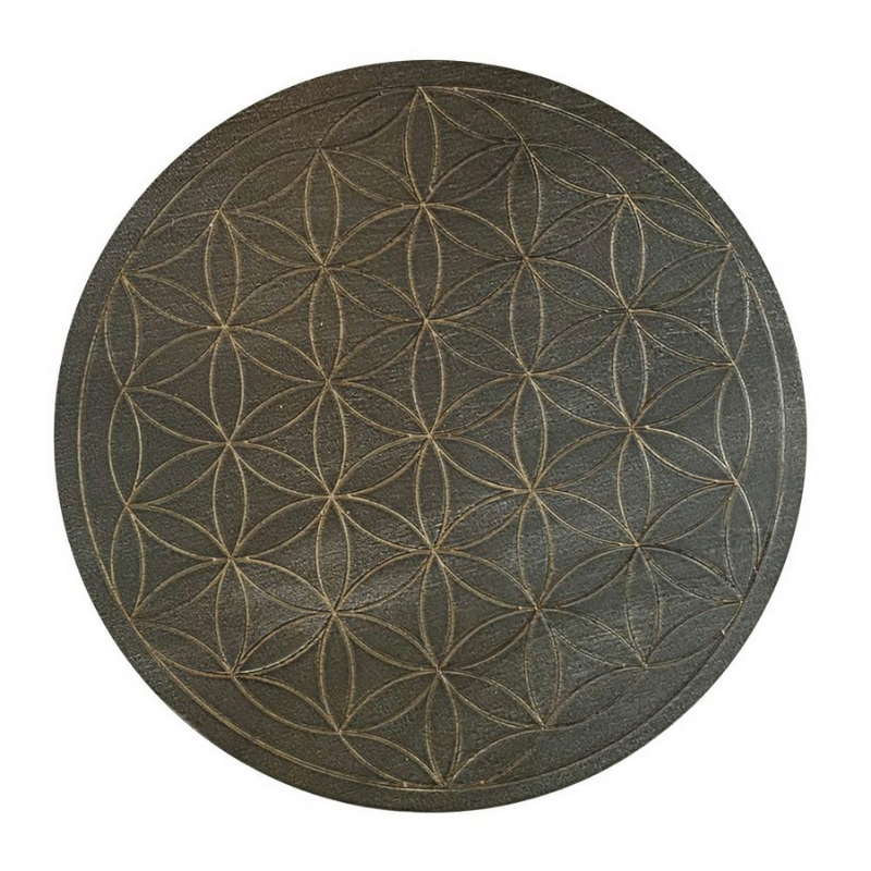 Fleur de Vie en Chêne Naturel | Lithothérapie Stéphanie