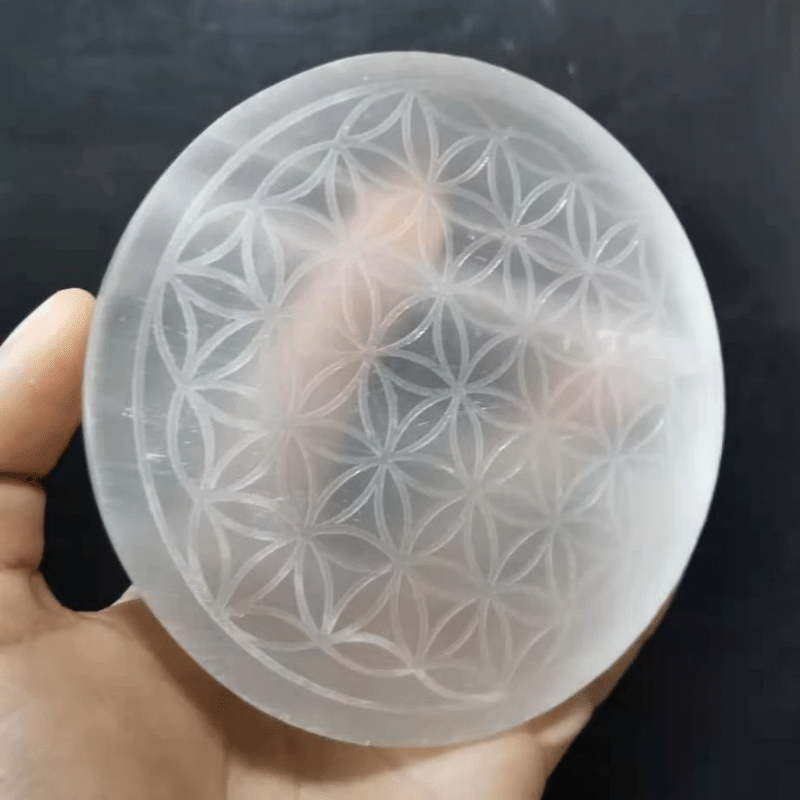 Fleur de Vie en Pierre de Sélénite | Lithothérapie Stéphanie