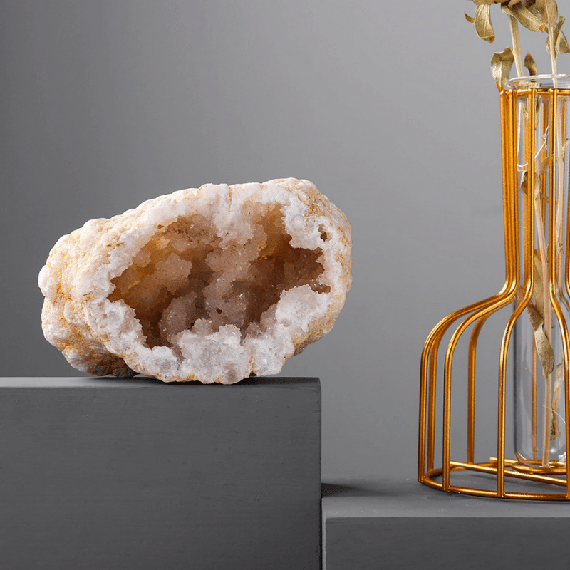 Géode de Quartz Blanc | Lithothérapie Stéphanie