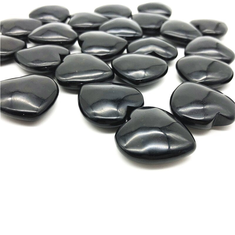 Coeur en Obsidienne l Lithothérapie Stéphanie
