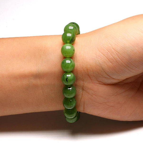 Bracelet Perles Jade Néphrite | Lithothérapie Stéphanie