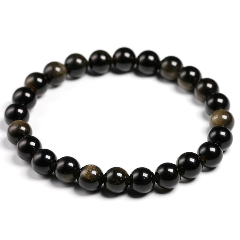 Bracelet en Obsidienne Dorée 8MM | Lithothérapie Stéphanie