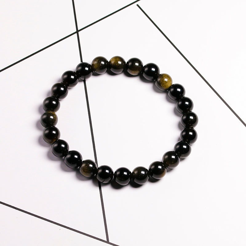 Bracelet Obsidienne Dorée | Lithothérapie Stéphanie