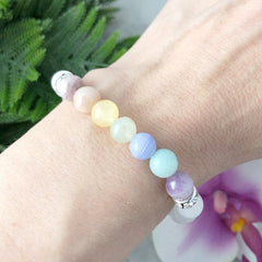 Bracelet 7 Chakras de Jade Blanc | Lithothérapie Stéphanie