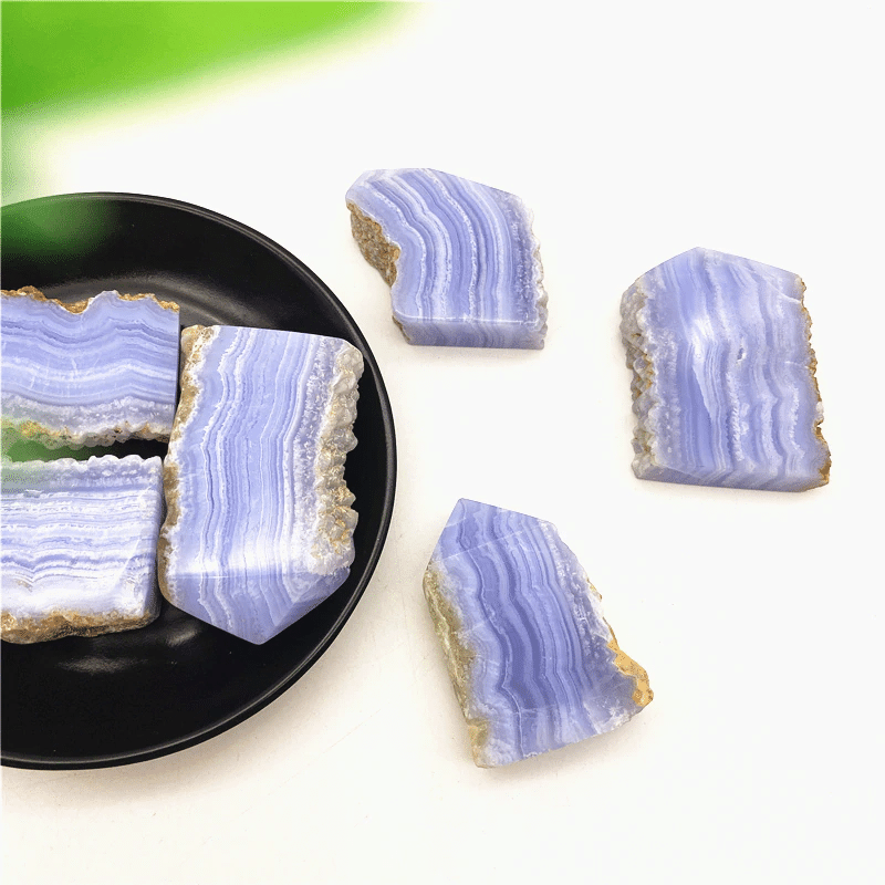 Petite Tranche d'Agate Dentelle Bleue | Lithothérapie Stéphanie