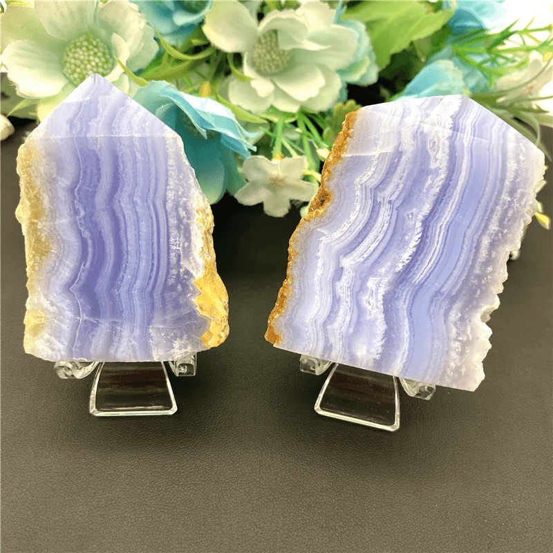 Petite Tranche d'Agate Blue Lace Naturelle | Lithothérapie Stéphanie