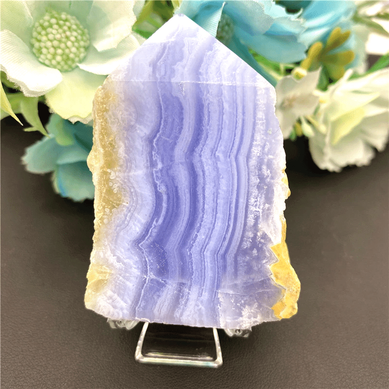 Tranche d'Agate Blue Lace | Lithothérapie Stéphanie