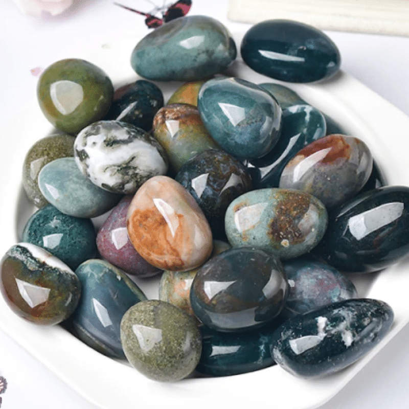 Pierre Roulée | Agate Mousse | 100g | Lithothérapie Stéphanie