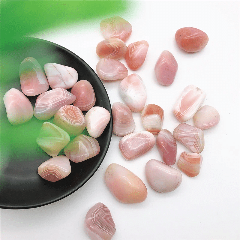 Pierre Roulée | Agate Botswana Rose | Lithothérapie Stéphanie