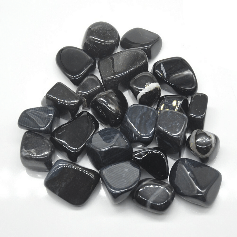 Pierre Onyx Noir Roulée | Lithothérapie Stéphanie