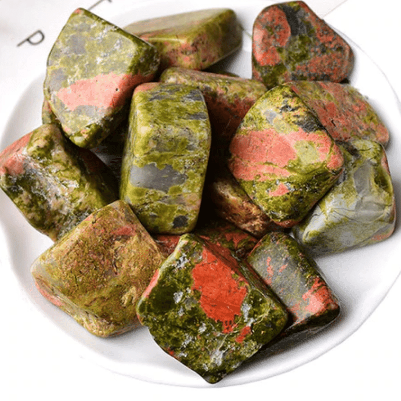 Pierre Roulée | Unakite | 100G | Lithothérapie Stéphanie