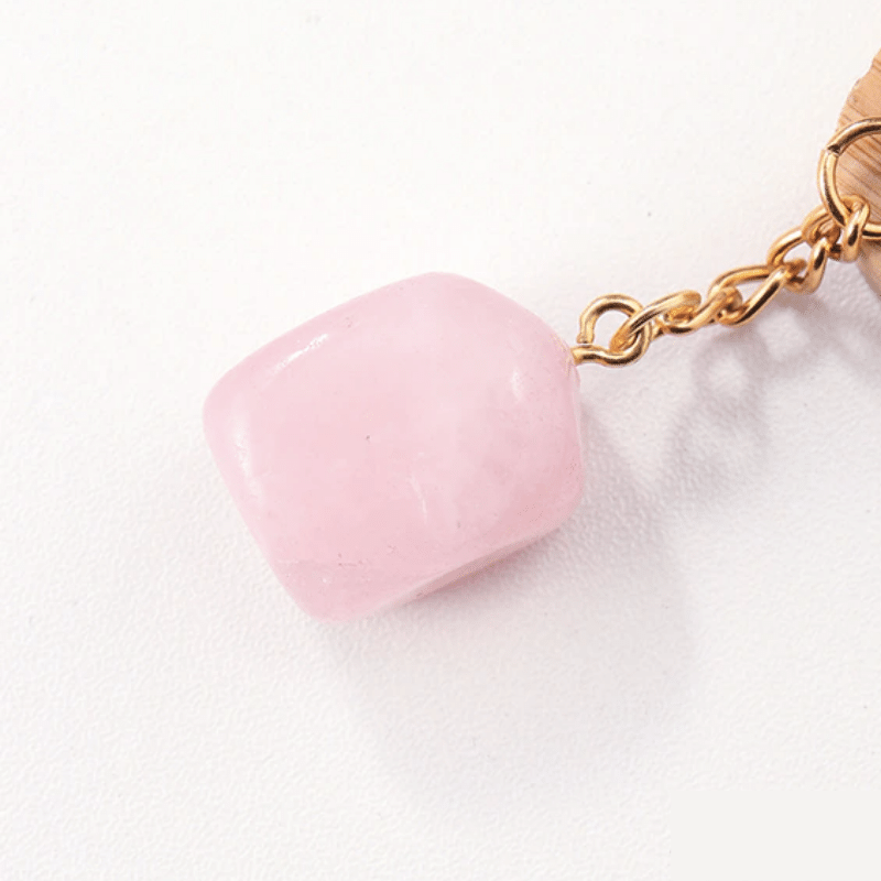 Porte-Clés Pierre Quartz Rose | Lithothérapie Stéphanie