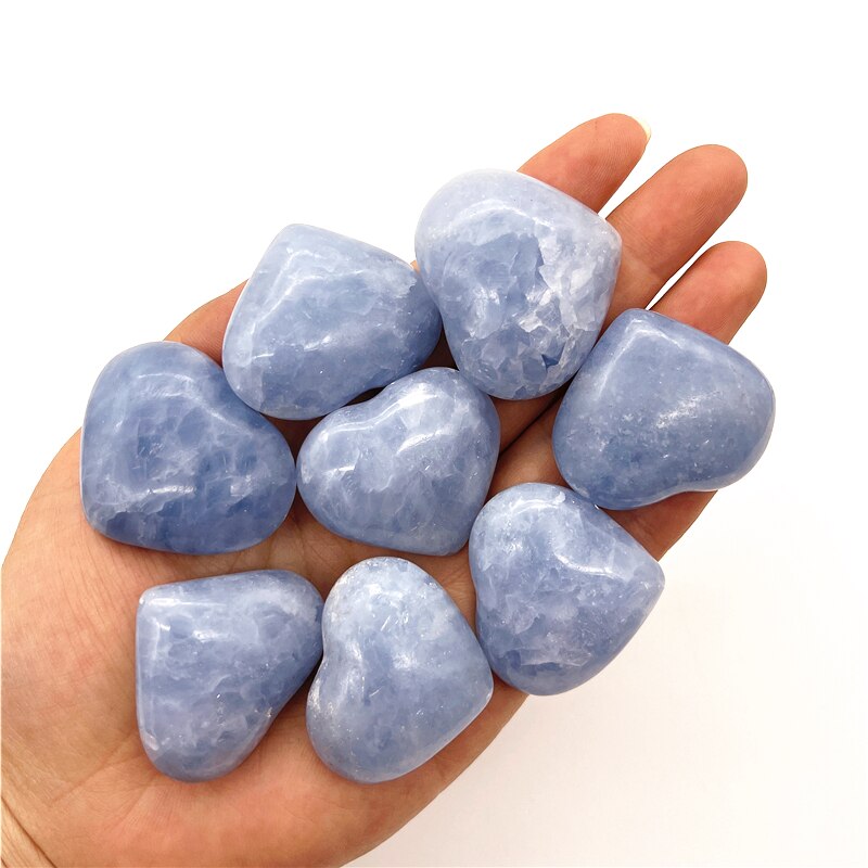 Coeur en Pierre Calcite Bleue | Lithothérapie Stéphanie