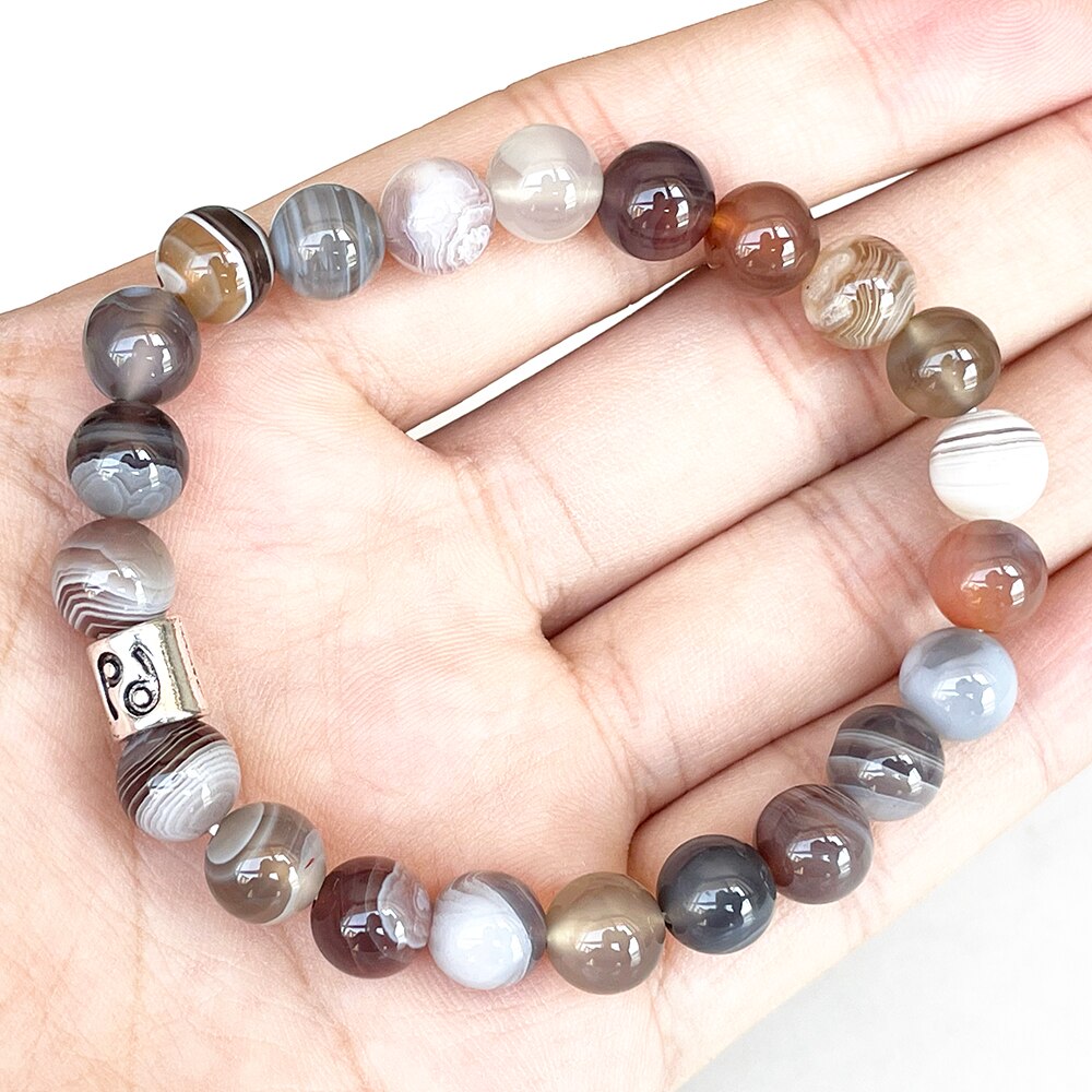 Bracelet Zodiaque en Pierre Agate Botswana | Lithothérapie Stéphanie