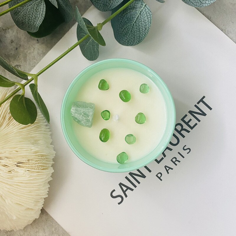 Bougie Infusées aux Cristaux | Moyen Format | Lithothérapie Stéphanie