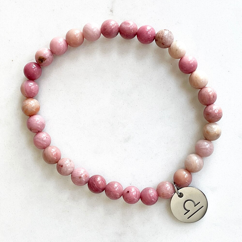 Bracelet Signe Astrologique en Rhodonite | Lithothérapie Stéphanie