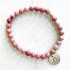 Bracelet Signe Astrologique en Rhodonite | Lithothérapie Stéphanie