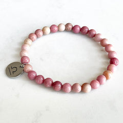 Bracelet Zodiaque en Pierre Rhodonite | Lithothérapie Stéphanie