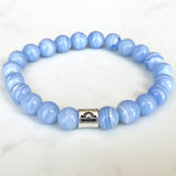 Bracelet Zodiaque en Agate Blue Lace | Lithothérapie Stéphanie