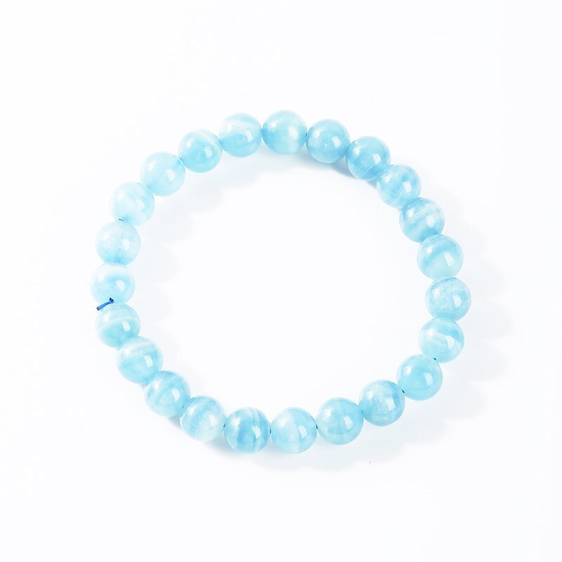 Bracelet Perles Calcite Bleue | Lithothérapie Stéphanie