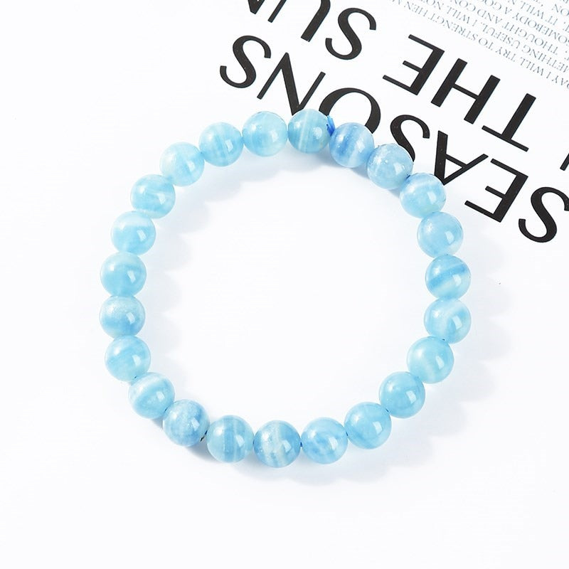 Bracelet en Pierre Calcite Bleue | Lithothérapie Stéphanie