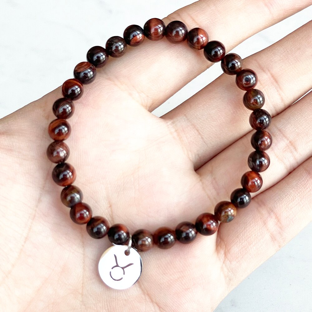 Bracelet Zodiaque en Pierre Oeil de Taureau | Lithothérapie Stéphanie