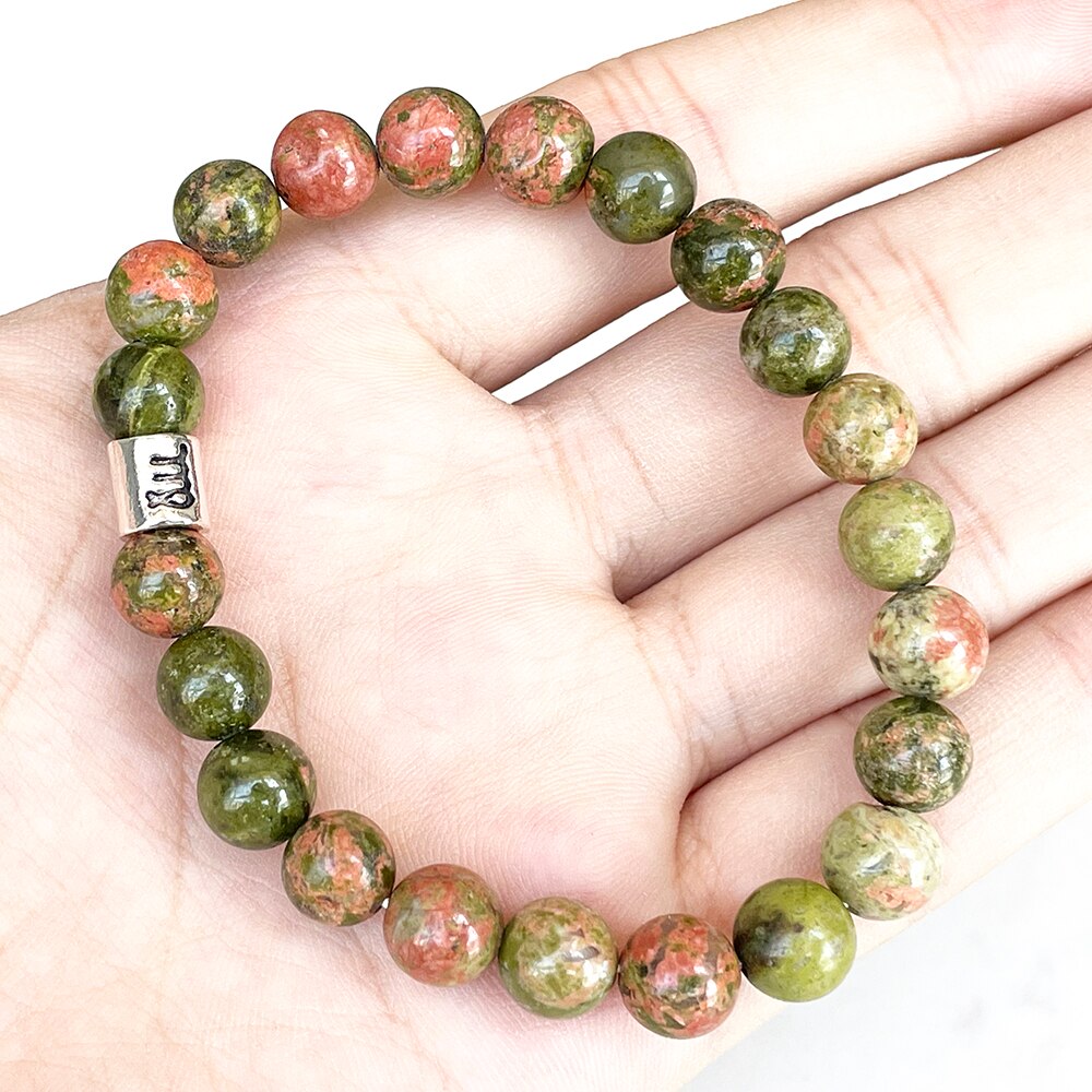 Bracelet Zodiaque en Pierre Unakite |  Lithothérapie Stéphanie