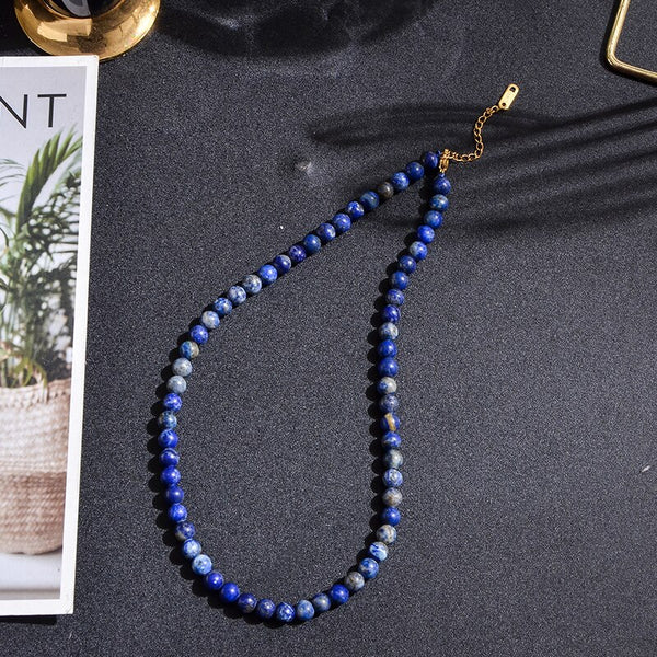 Collier Ras du Cou en Perles Lapis Lazuli | Lithothérapie Stéphanie