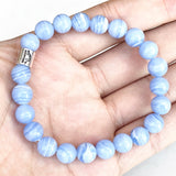 Bracelet Zodiaque en Pierre Agate Blue Lace | Lithothérapie Stéphanie