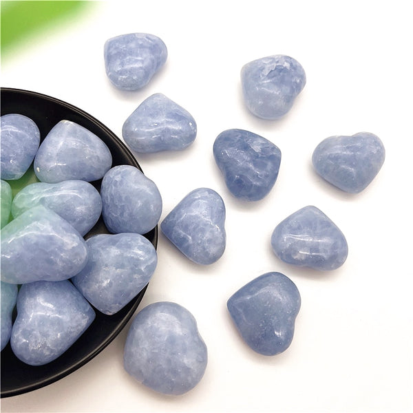 Coeur de Calcite Bleue | Lithothérapie Stéphanie