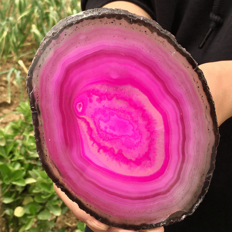 Agate Rose en Tranche | Lithothérapie Stéphanie